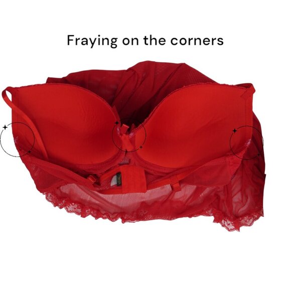 Passion Forever Red Lace Mesh Babydoll Plus Size 1X | Romantic Flirty Lingerie - Picture 6 of 10